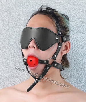 S&M Blindfold Mouth Gag Harness