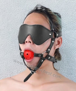 S&M Blindfold Mouth Gag Harness