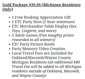 *TOY PARTY BOOKING MENU