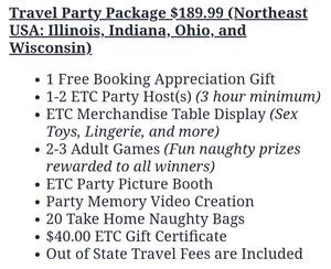 *TOY PARTY BOOKING MENU