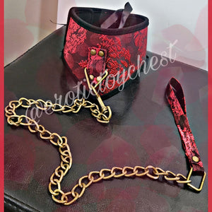 Bondage Floral Neck Collar & Leash